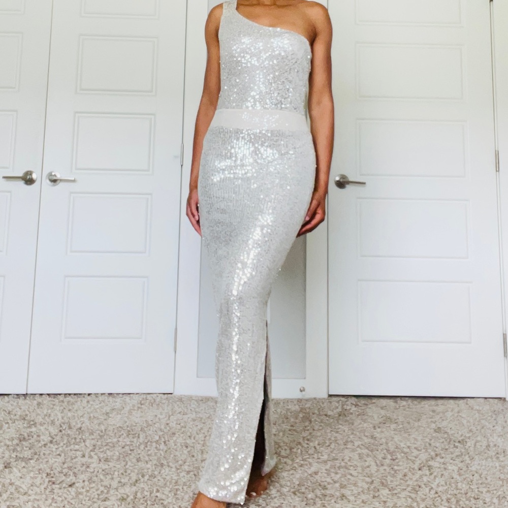 One Arm Sequin Occassion Dress - Picture 1 of 7